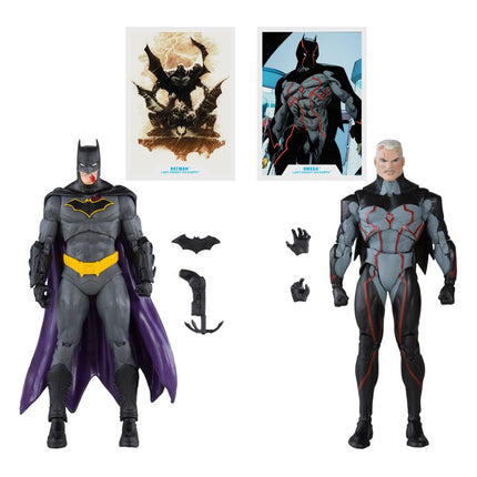 Omega (Unmasked) and Batman (Bloody)(Gold Label) DC Collector Action Figures DC Multiverse 18 cm